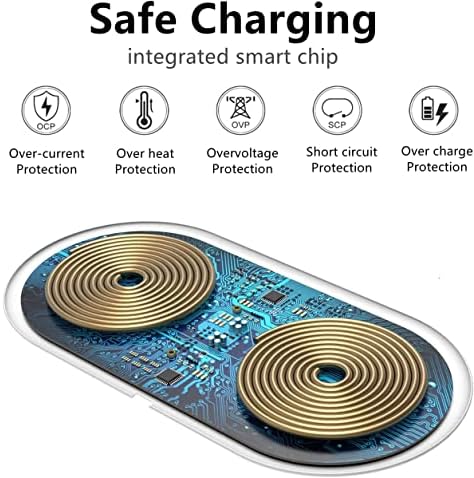 Dual 20W Wireless Charger, FDGAO 2 in 1 Fast Wireless Charging Pad Station Compatible with iPhone 12 13 14 Pro Max/11/XS, Airpods, Samsung Galaxy/Note, Galaxy Buds and more (With AC Adapter)