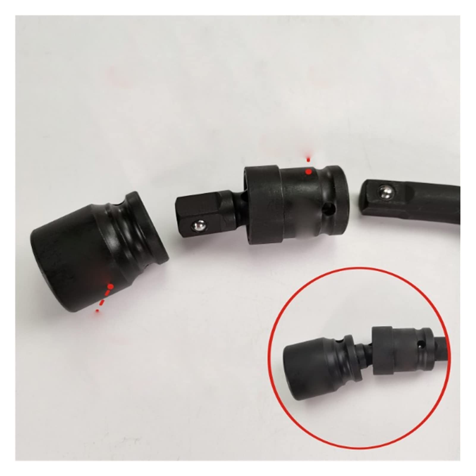 Złącze wału z przegubem krzyżowym, Adapter gniazda ze stali Cr-Mo o udarności 1/4 3/8 3/4 1 1/2 cala Przeguby kulowe sześciokątne(1inch Hex)