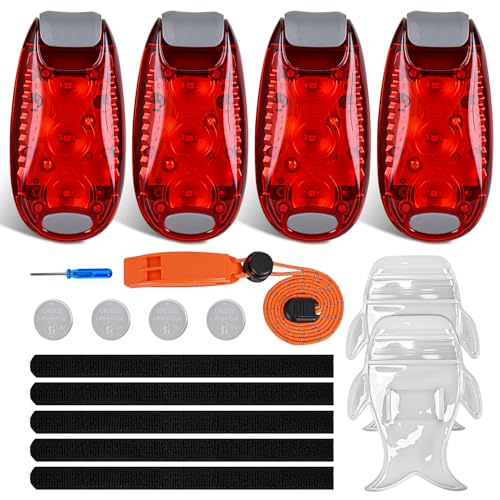 Image of Nilight LED Safety Light 4PCS Red Marine Navigation Bike Tail Lights Three Modes Waterproof Reflective Gear Clip On Flash Strobe Indicator Lamp for Night Boating Fishing Cycling Jogging