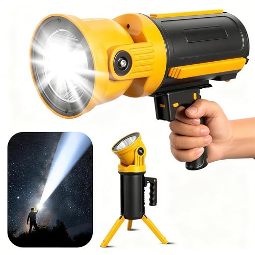 Image of LETOUR Rechargeable LED Spotlight Flashlight 1450000Lumen with 90 Rotate Head Super Bright Spot Lights Outdoor Handheld, IPX6 Waterproof Flashlight for Emergencies