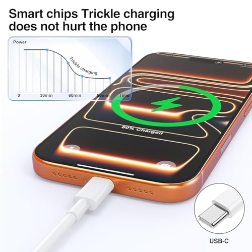 Image of i-Phone Type C to Type C Braided Fast Charging Cable 3.3FT Compatible with iPhone 17 /17 Air /17 Pro /17 Pro Max, 16 /16 Plus /16 Pro /16 Pro Max, iPhone 15 / Laptop & Other USB-C Devices, White