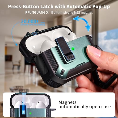 Image of AirPods Pro 3 Case with Safety Lock Phone Stand Magsafe, Green