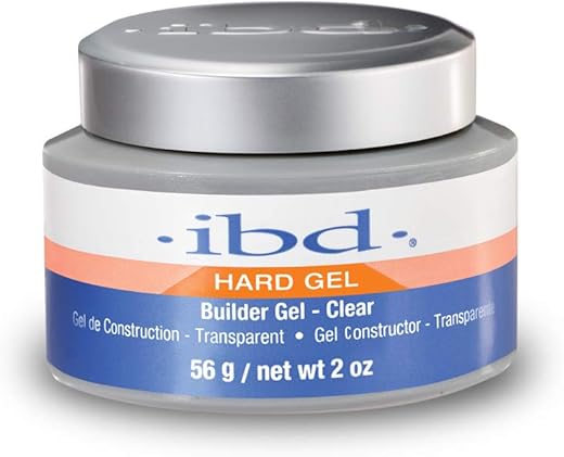 ibd Hard Gel, LED/UV Builder Gel - Clear, Strong Acrylic Finish, Perfect for Nail Extensions, Sculpting & Overlays, Professional Quality, 2 oz, 1-pack