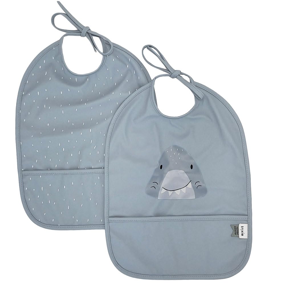 Trixie Set di 2 bavaglini impermeabili Mr. Shark colorati Baby
