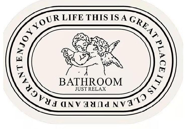 Cherub Bath Mat Angel Bath Mat Cute Bathroom Rugs 20"x32" Non Slip Washable Absorbent Soft Floor Mat for Shower Toilet Tub Bathroom Decor Plush Bathmat Carpets