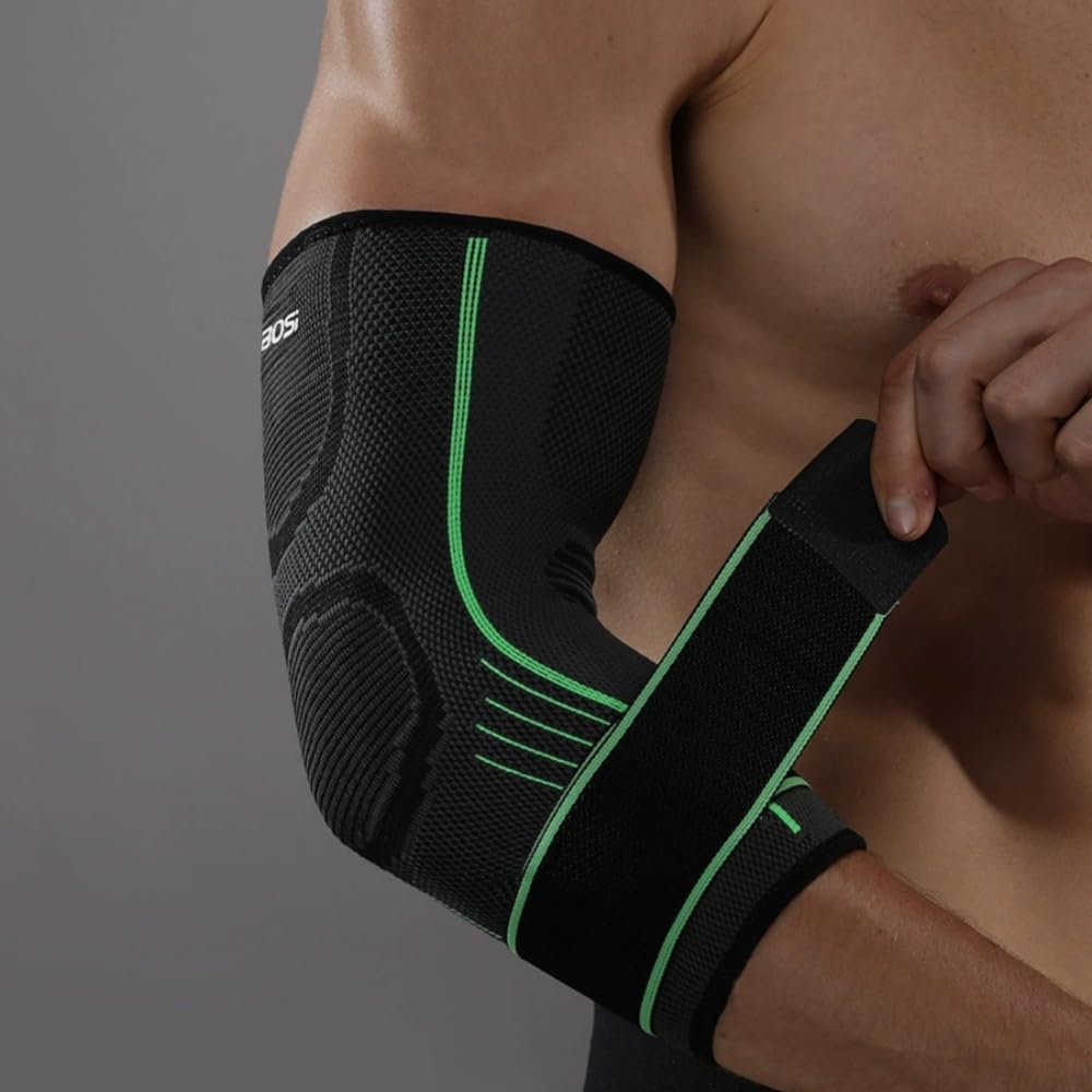 Glomaro Elbow Sleeve Ellenbogenbandage für Damen und Herren, Kompression, Gelenk - Stabilisierung, für Fitness, Krafttraining & Basketball