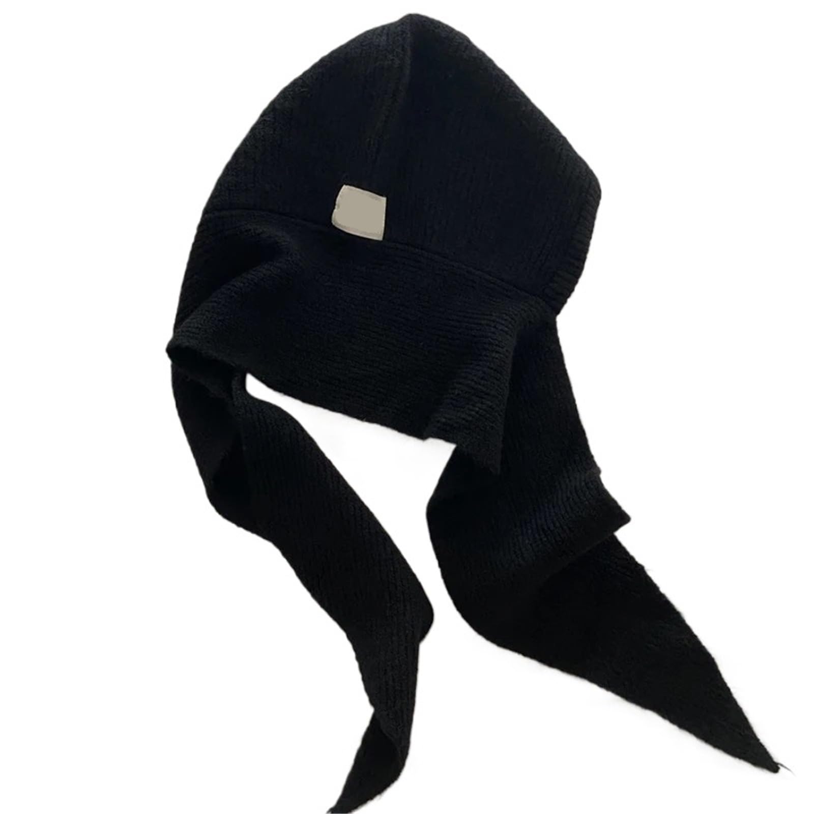 Gorro de Lana Invierno Tejido a Mano, con Cuello Falso, Estilo Chal, Capucha, Ideal for Actividades al Aire Libre. Abrigo una Pieza para Esquí Correr