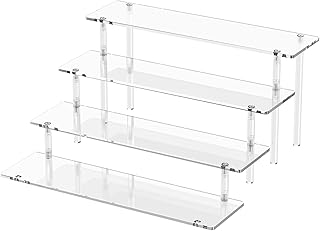 4 Tier Acrylic Display Risers, Clear Perfume Organizer Stand, Large Cupc...