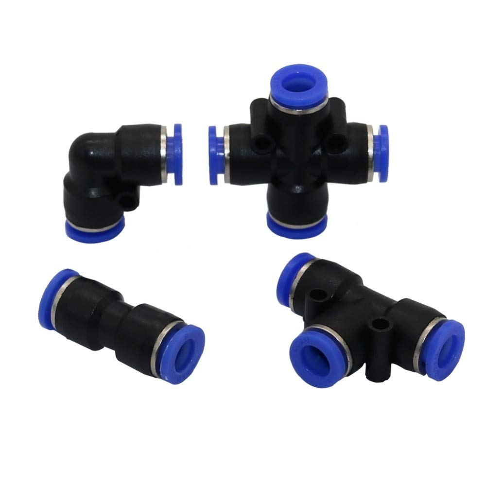 Garden Plumbing 8mm Slip Lock Quick Connectors Tees Elbow Straight Cross Garden Water Connector Low Pressure Mist Cooling Reptile Fogger Tool ( Color : Tee Connector , Diameter : 8mm ) Brass Hose