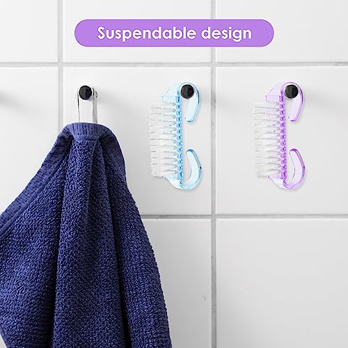 8 Stück Nagelbürste, Nagelreinigungsbürste mit Griff, Fingernagel-Peeling-Reinigungsbürsten, Maniküre, Staubbürste, Pediküre, Schrubben Werkzeug für Zehen und Nägel, Heim- und Gartengebrauch