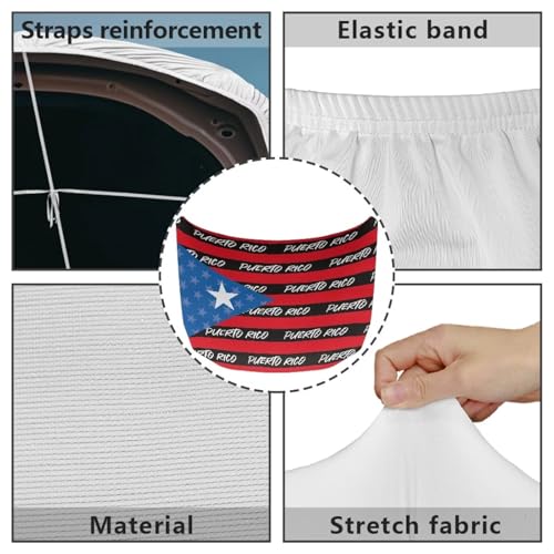 Image of Puerto Rico Print Car Hood Cover Stretchable Polyester,Engine Cover,Elastic Fabrics Can be Washed,Car Bonnet All-Season Protection