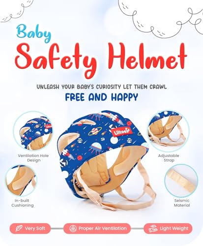 Image of Baby Safety Products Combo | LILTOES Baby Head Protector + Edge Guard for Safety of Kids 6M to 3 Years | Baby Safety Helmet with Corner Guard Protection (Spaceship+Corner)