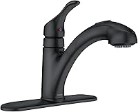 Vista 1 de Moen Renzo Matte Black One-Handle Pullout Kitchen or Laundry Faucet Featuring Power Clean, CA87316BL
