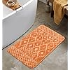 Uphome Bathroom Rugs 18x25 inch Orange Boho Bath Mat Non-Slip Moroccan Geometric Farmhouse Bath Rug Soft Velvet Machine Washable Floor Mats for Tub Sink Shower Uphome Bathroom Rugs 18x25 inch Orange Boho Bath Mat Non-Slip Moroccan Geometric Farmhouse Bath Rug Soft Velvet Machine Washable Floor Mats for Tub Sink Shower