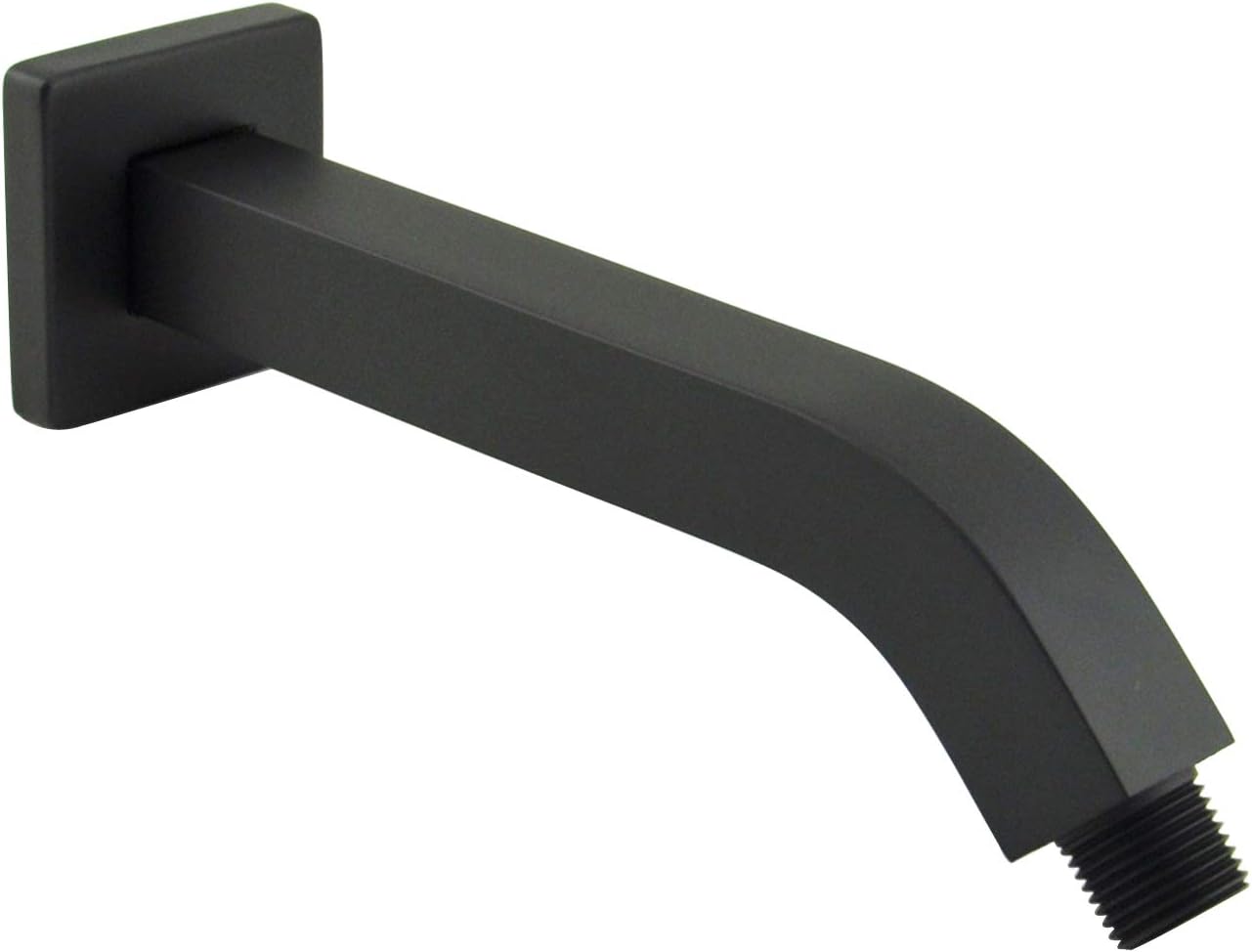 Aquaiaw Shower Arm and Flange, 8 inch, Square, Solid Brass, Matte Black