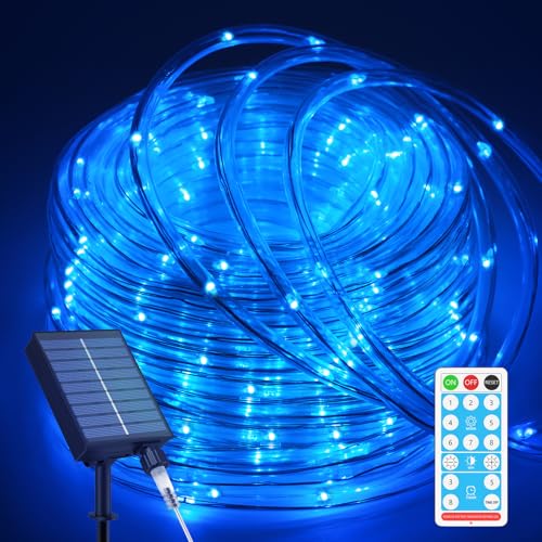ICRGB Solar Pool Lights 66FT 200LED 1800mAh Solar Rope Lights (Blue)