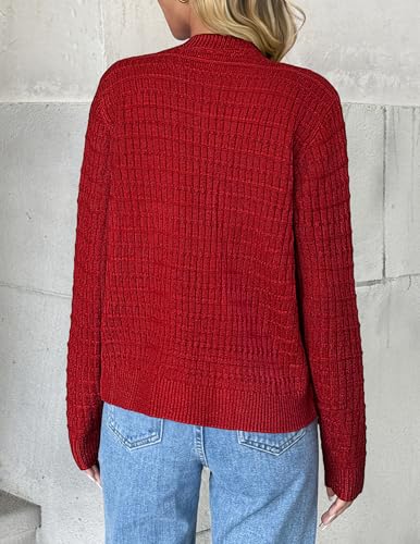 Image of Zeagoo Women's 2026 Cardigan Sweaters Button Down Crew Neck Open Front Long Sleeve Knit Cropped Jackets