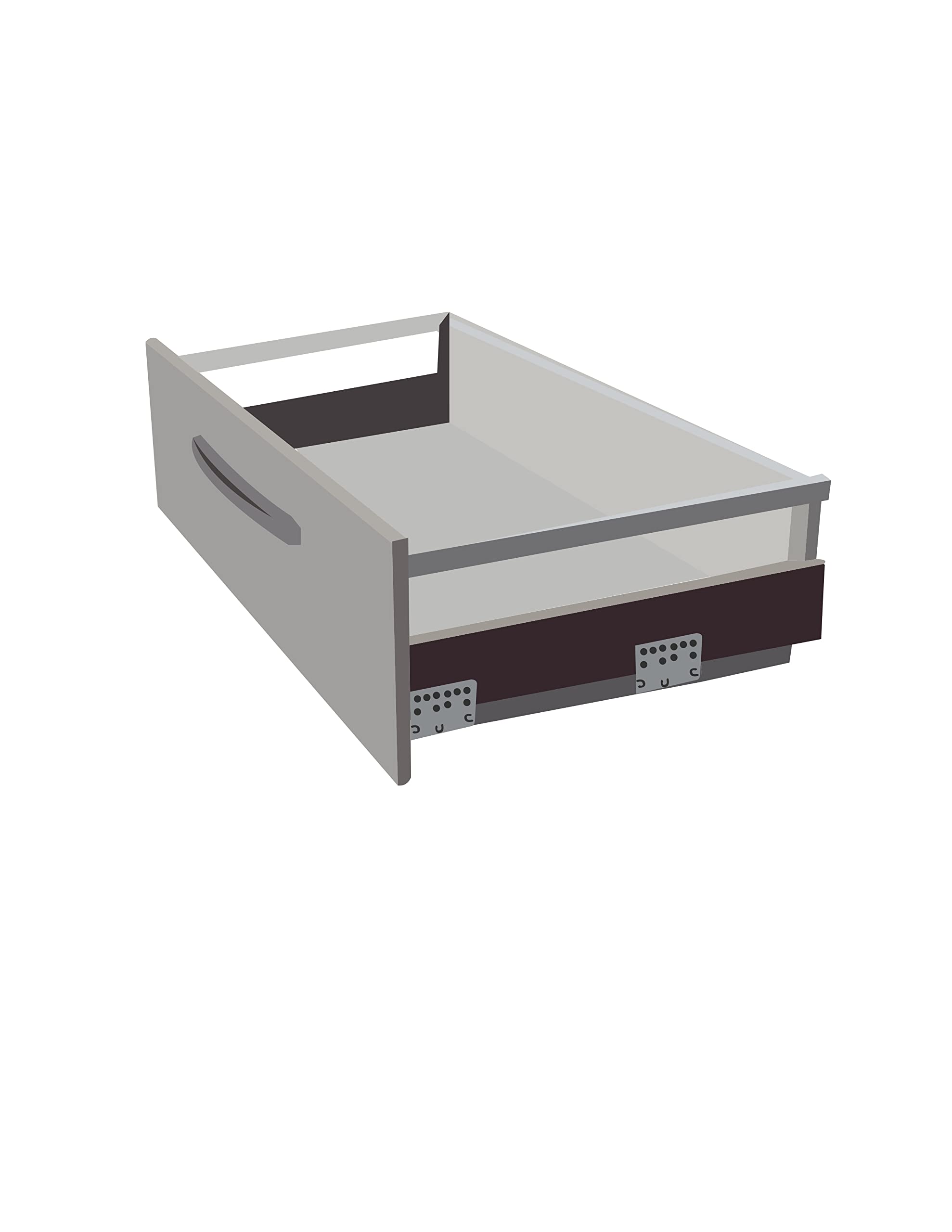 Volo Soft Close Slim Tandem Drawer Box for Kitchen with Single Gallery, innotech Basket for Modular Kitchen/Metal Drawer System with Load Capacity Upto 40 Kg (Grey, 6 Inch)(Depth 500mm) (B08V216JBK) Amazon Price History, Amazon Price Tracker