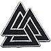 SpaceAuto Valhalla Valknut Triangle Symbol Nordic Viking Odin Military Tactical Morale Badge Hook & Loop Fastener Patch 2.68" x 2.68" - Black