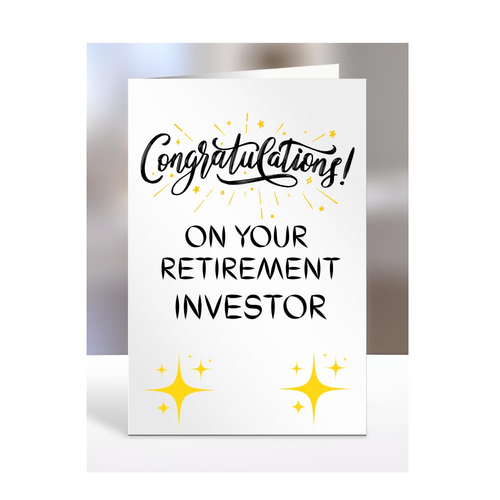 Congratulations on your retirement Investor Card, Gifts for Men, Women, Presents for Retired Man, Woman or Person, Greetings Card, Retire, A5-124_125