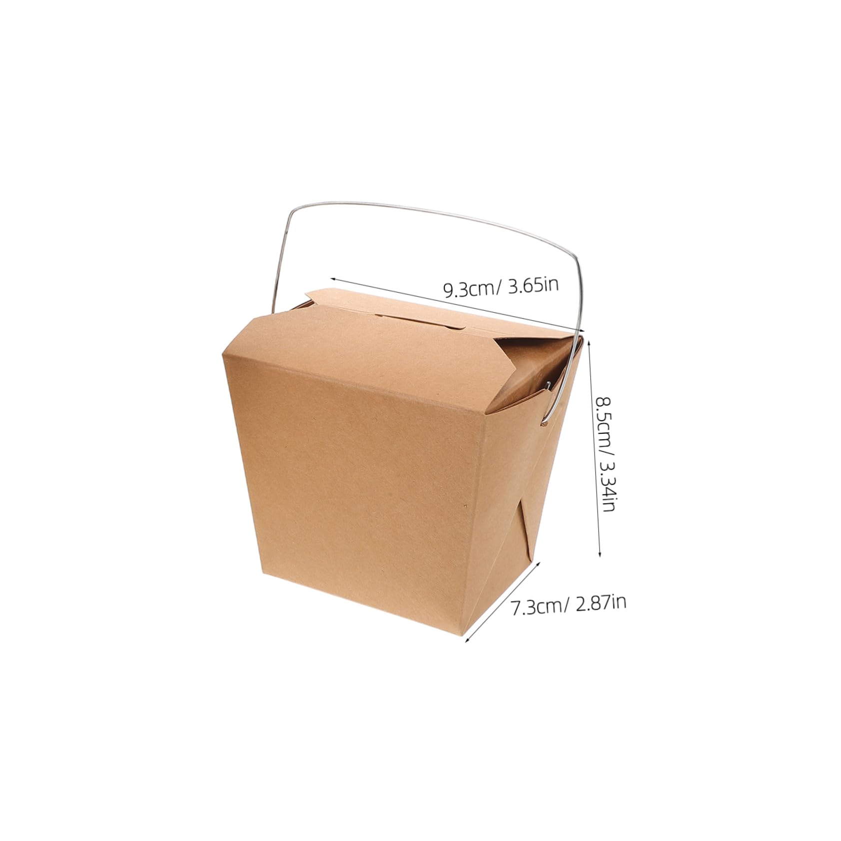 OUNONA Scatole Asporto Alimenti 50 Pezzi in Carta Ferro con Manico | Colore Coffee, Design con Filo Metallico, per Varie Occasioni di Pranzo e Picnic