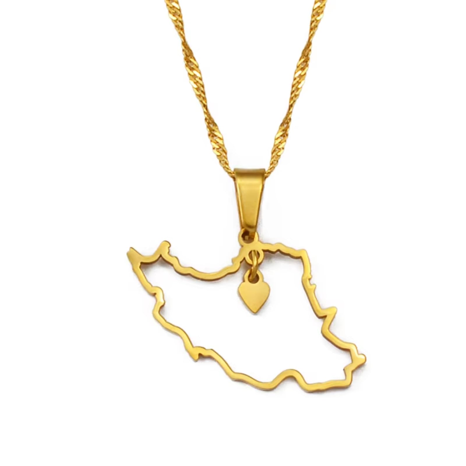 Iran Map Flag Pendant Necklaces Women Men - Iranian Map Necklace Jewelry Gifts - Meaningful Iran Accessories