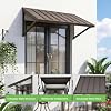 Toldo metálico exterior para puerta, ventana y terraza, color marrón | 40 x 24 pulgadas | Resiste vientos de 60 mph y nieve de 5 pulgadas | Fijo para porche | Alta resistencia | Estructura triangular de acero | UPF 99+ 6