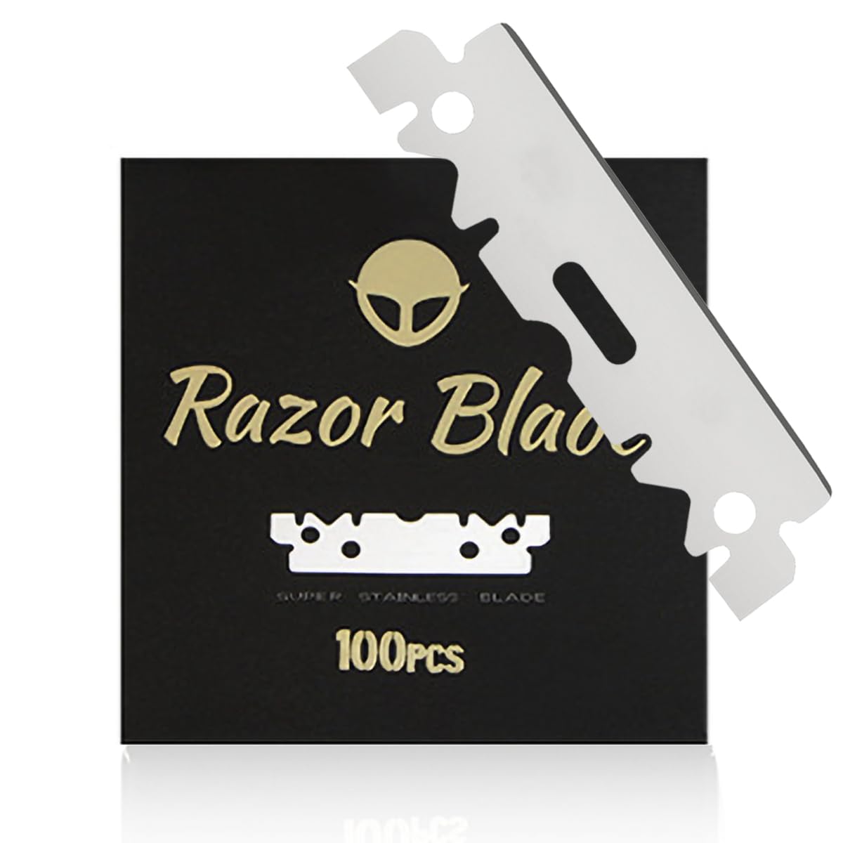 Photo 1 of 100pcs Stainless Steel Edge Razor Blades - Sharp & Durable for Men's Beard Trimming, Eyebrow Grooming & Bikini Area