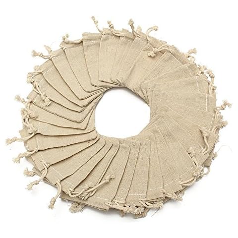 30Pcs Burlap Gift Bags 4'' x 3'' Burlap Bags with Drawstring, Wedding Hessian Linen Sacks Bag,Jewelry Pouches Burlap Bags, Gift Bags for Birthday, Party, Present, Wedding Favors, Art and DIY Craft Cover