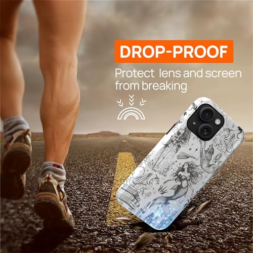 Coque antichoc pour iPhone 15 protégeant des chutes avec dos rigide