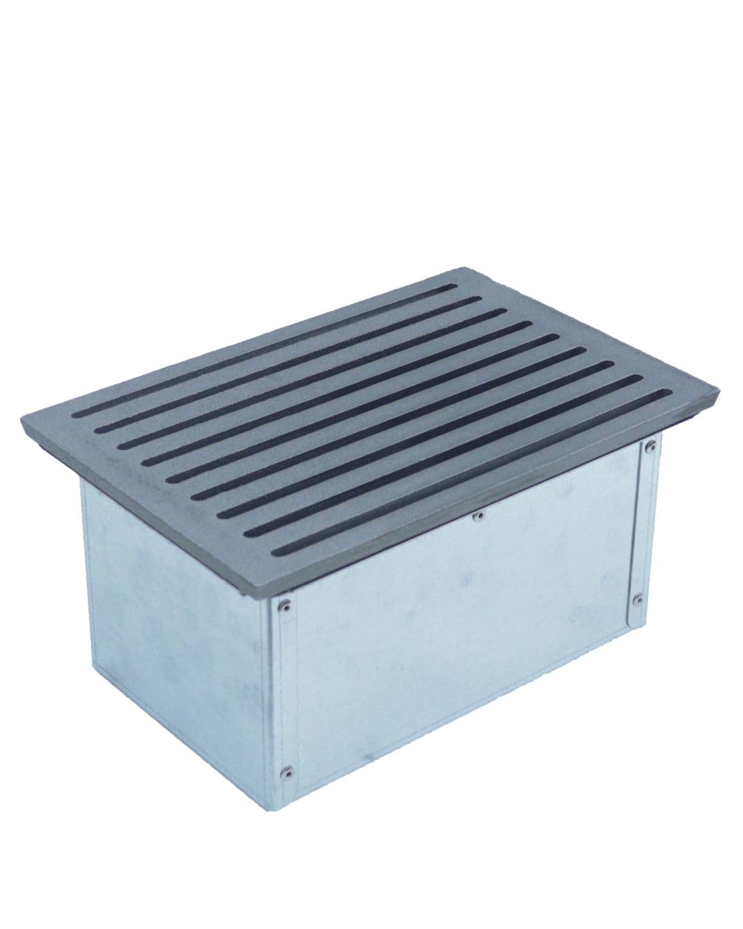 FONDERIA BONGIOVANNI | Griglia in Ghisa | Griglia per Camino | Stufa Pellet | Barbecue Fondello per Cenere | 30x20,6 cm | con Cassetto Raccolta Cenere | Altezza 14H | Accessori Camino
