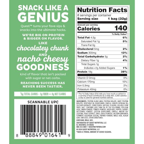 Image of Tortilla Style Protein Chips - 19g Protein - Salsa Verde (8 Bags)