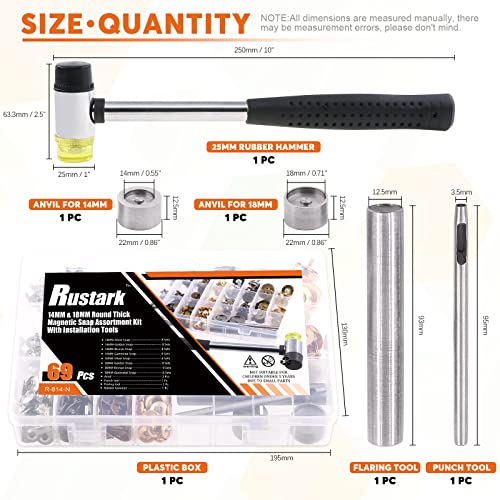 Kit boutons pression couture cuir avec outils d'installation