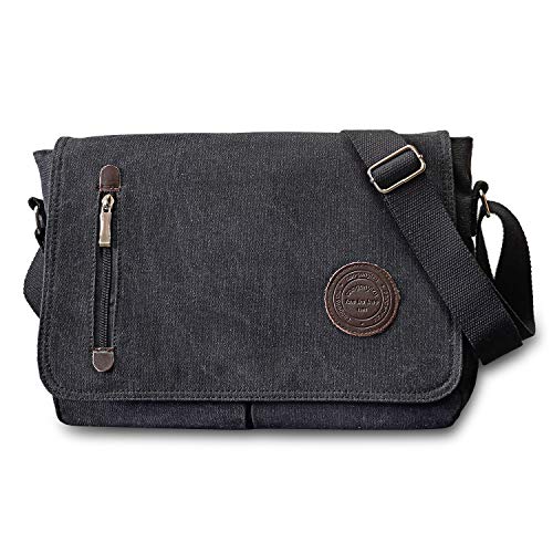 HOUBU Bolsa de ordenador portátil Bandolera de Tela de Lona para Hombre Unisex Vintage