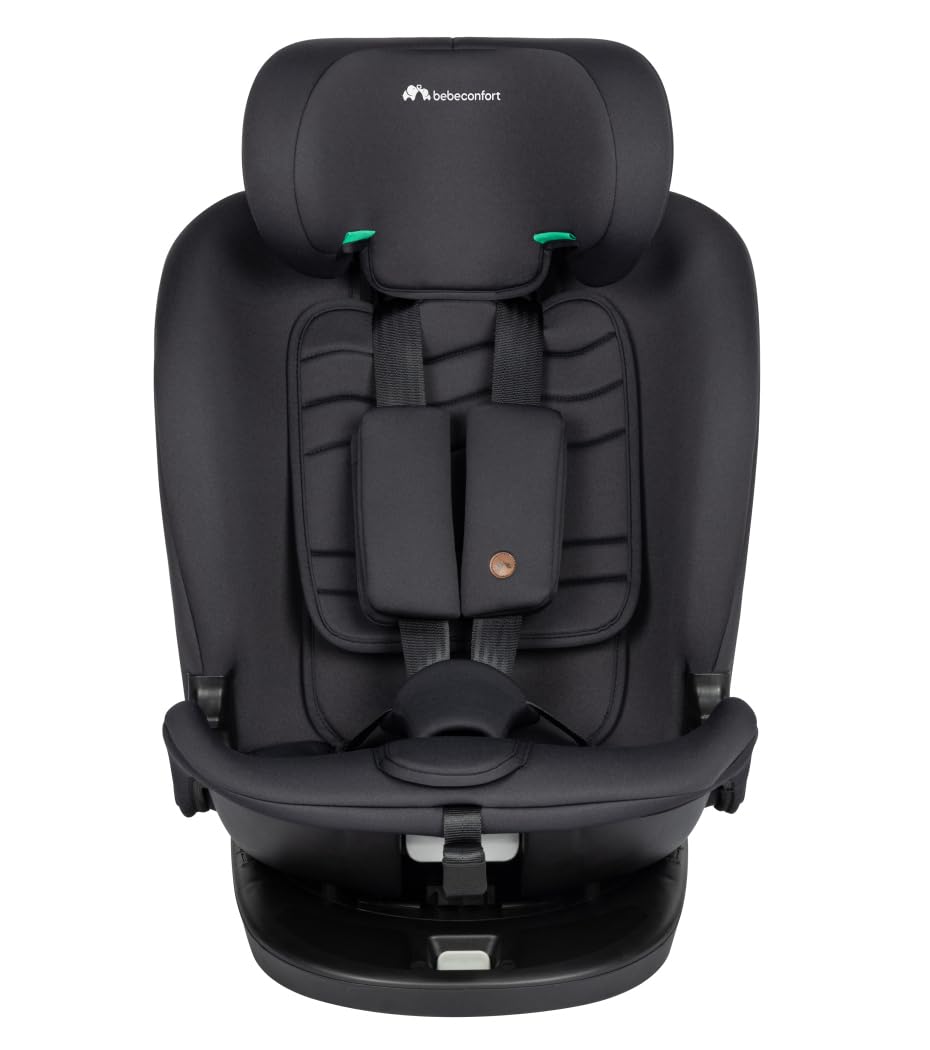 Bebeconfort Demeter 360 i-Size, Autositz 360 Drehbar, 0–12 Jahre, 40–150cm, ISOFIX Kindersitz, FlexiSpin-Drehung, 360°-Drehung, 6 Liegepositionen, 12 Kopfstützenpositionen, Mineral Black