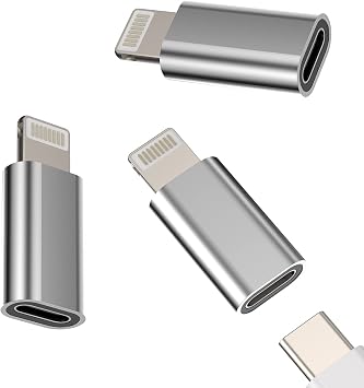 USB C Female to Lightning Male Adapter 3 Pack, Apple MFi Certified, Compatible with iPhone 14, 13, 12, 11, iPad Air, Mini, Pro, USB C to Lightning,