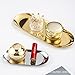 1 Pcs Gold Trinket Tray Oval Stainless Steel Small Serving Trays Towel Storage Dish Plate Tea Fruit Trays Jewelry Plate Decorative Storage Tray (Gold 1pcs, 9 x 3.8 Inch)