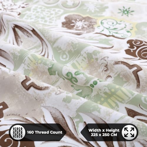 Image of Dew Cotton Bedsheet for Double Bed 160 TC 250 x 225 CM, Green