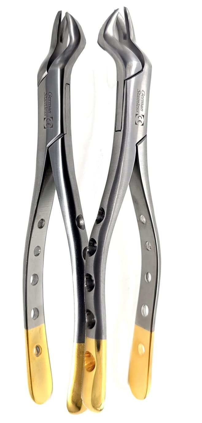 Set of 2 Dental Extracting Extraction Forceps 88R + 88L Used to Extract Upper Right and Left 1st and 2nd Molars from The Alveolar Bone Universal