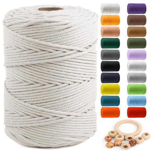Macrame Cotton Cord 5mm x 300m natural beige white