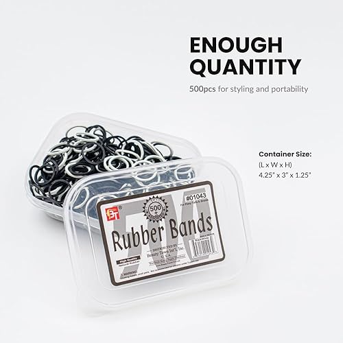 Miniatura 3 de Beauty Town Bandas de goma para el cabello, 1000 unidades500 unidades, bandas elásticas suaves para trenzas, colas de caballo y moño