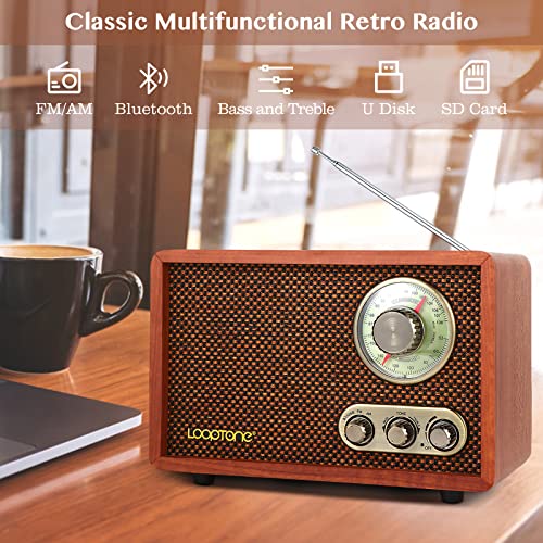 Radio Vintage LoopTone USB SD AM FM con Bluetooth miniatura 3