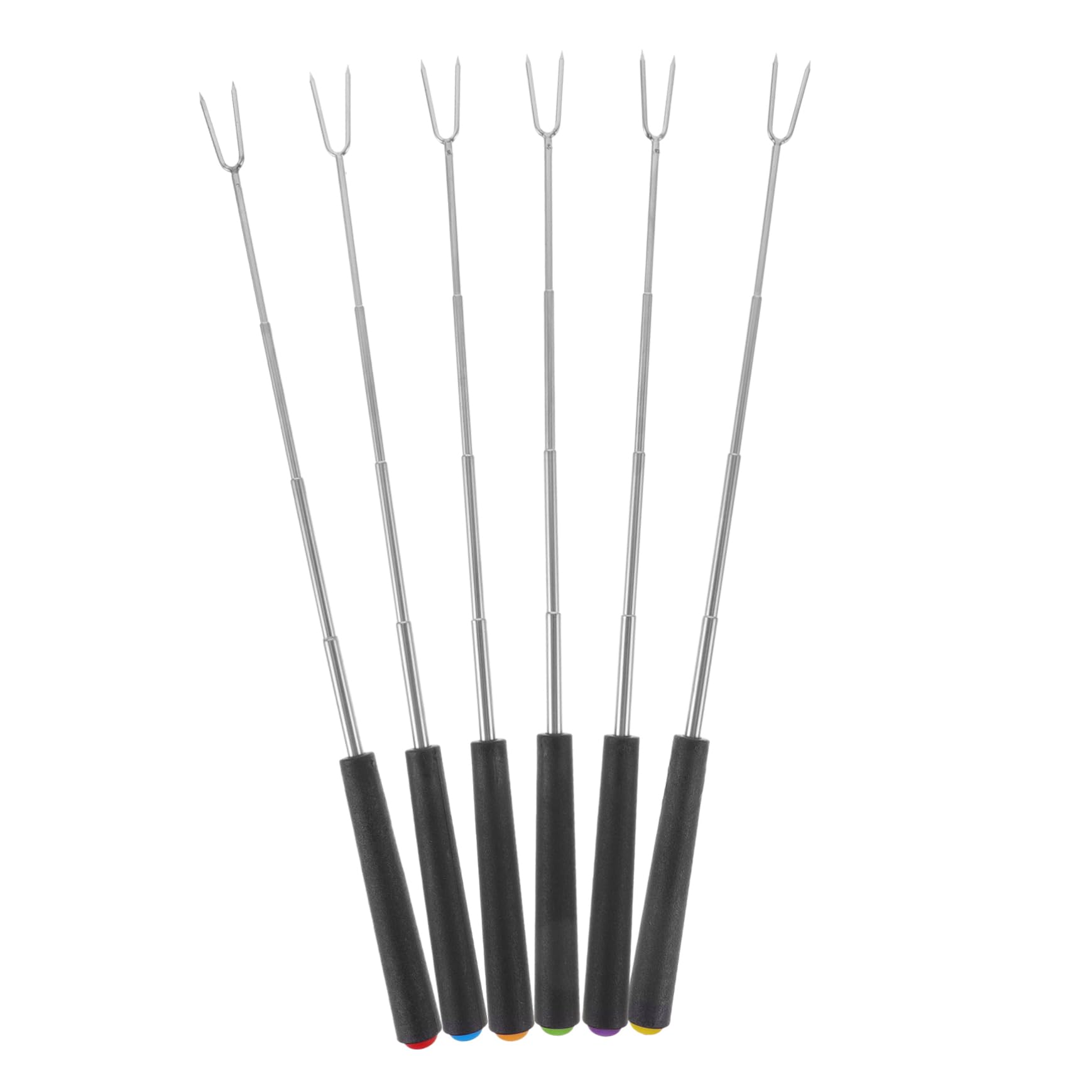 SUPVOX 6Pcs Roasting Forks with Long Handle for Bbq U Shaped Skewers for Marshmallow Hot Dog Cooking Reusable Outdoor Grill Tools for Easy Serving and Safety