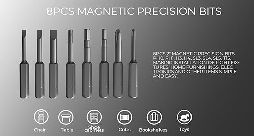 Miniatura 8 de DongCheng - Destornillador eléctrico inalámbrico de 4 V, destornillador recargable con batería de 2000 mAh con 3 ajustes de par de hasta 5 N.m, 300
