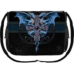 Nemesis Now Dragon Duo Anne Stokes Messenger Bag 33cm Black, PU and Canvas, 40cm