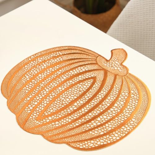 Napperon en PVC Citrouille Bronzant et Thermo-Isolant au Design Creux Chic