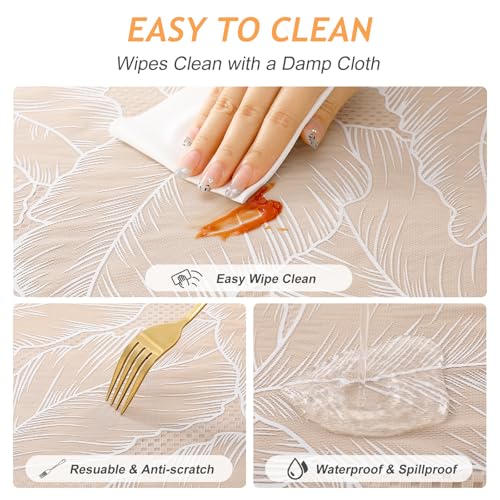 Kaixinbao Waterproof Lace PVC Vinyl Rectangle Tablecloth, 54x78 Inch - image 5