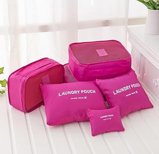 Circle M Travel Packing Cubes 6-Set with Shoe Pouch Space-Saving Design Purple