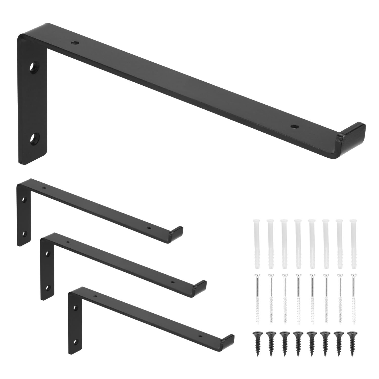 Support d'étagère robuste rustique et moderne, équerre acier noir pour charge lourde 113kg