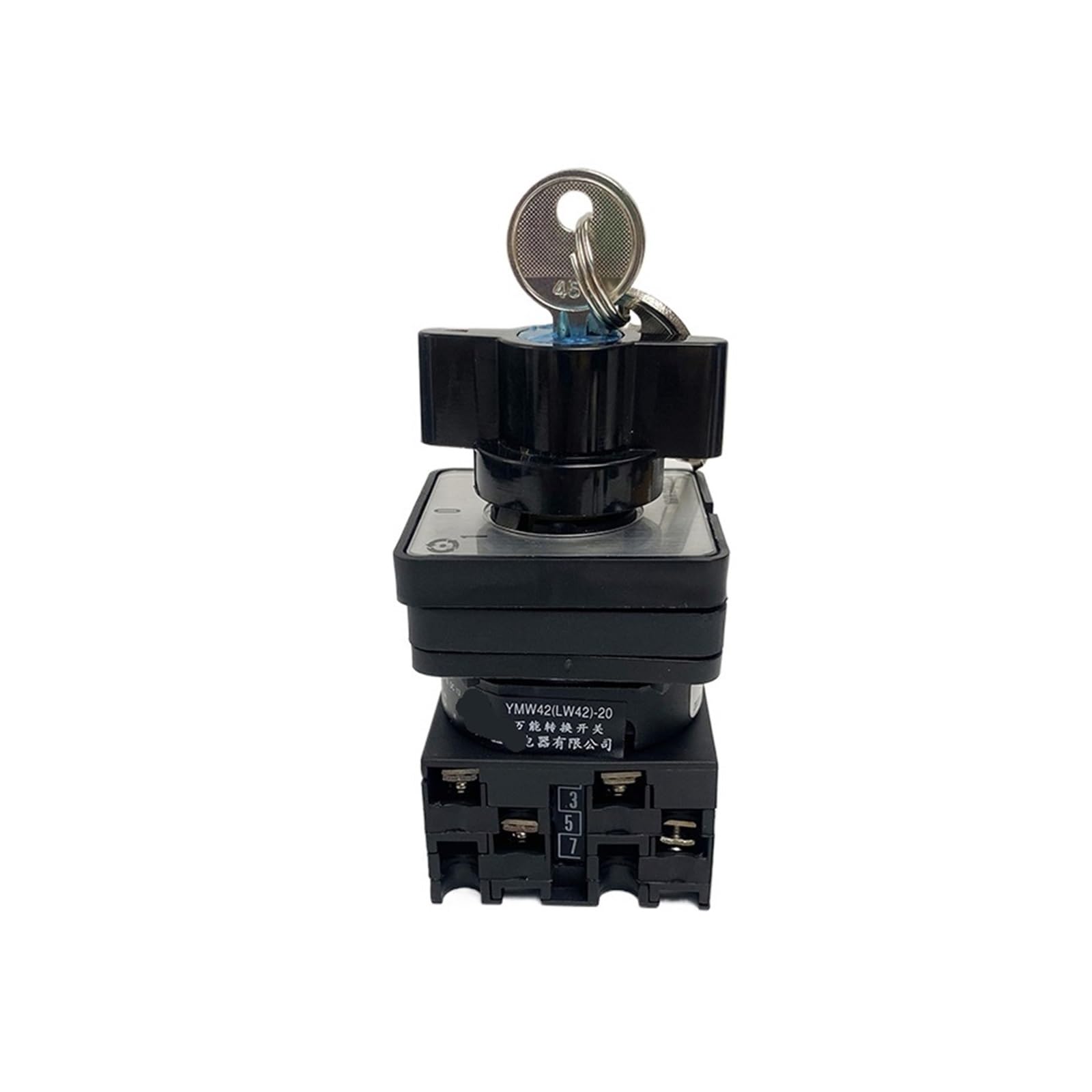 Interruptor de leva de cambio rotatorio de 3 posiciones con llave, 2 polos, 690 V, 20 A, circuito de control selector, doble potencia YMW42S-20/2